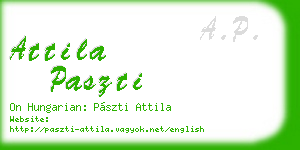 attila paszti business card